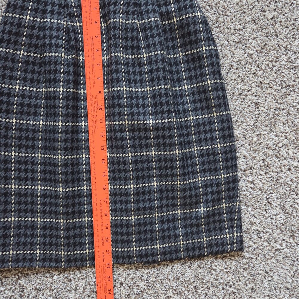 Vintage GIANNI Pencil Skirt Size 8 100% Wool Made in USA Black Gray Houndstooth - Picture 3 of 5
